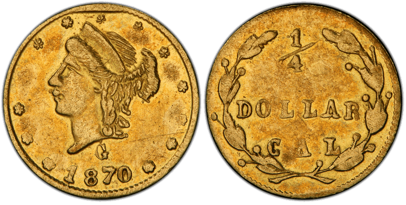 1870 Gold Quarter - BG-836