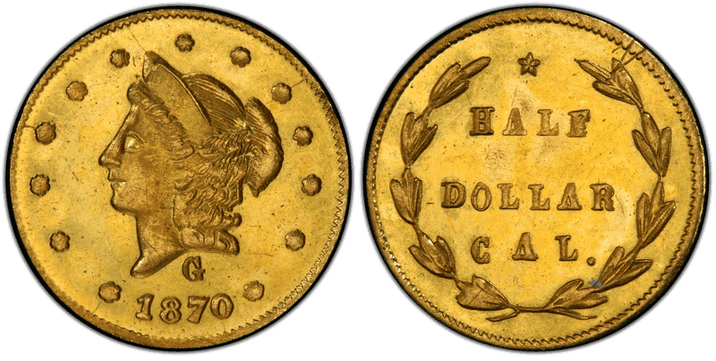 1870 Gold Half Dollar - BG-1024