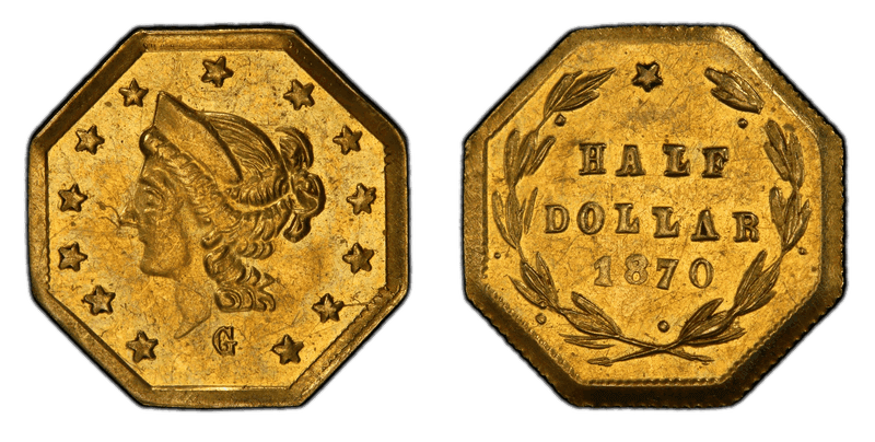 1870 Gold Half Dollar - BG-921