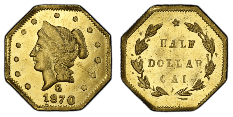 1870 Gold Half Dollar - BG-922
