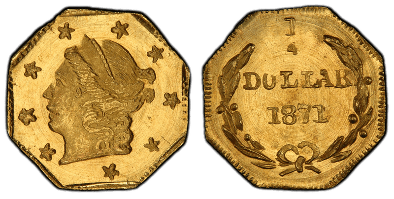 1871 Gold Quarter - BG-716