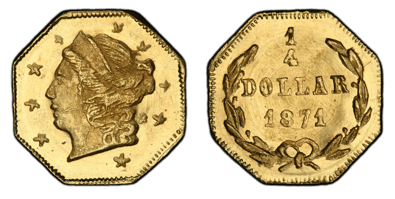 1871 Gold Quarter - BG-720