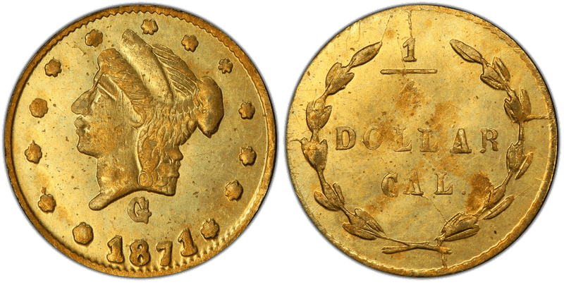 1871 Gold Quarter - BG-839