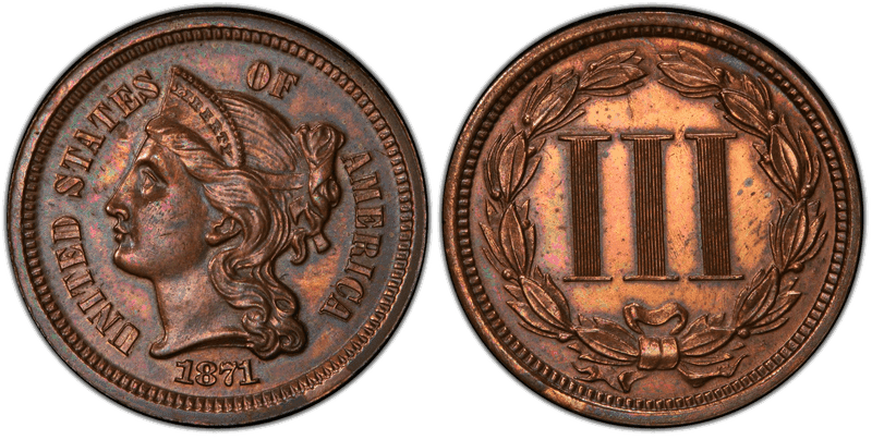 1871 Three Cent Patterns