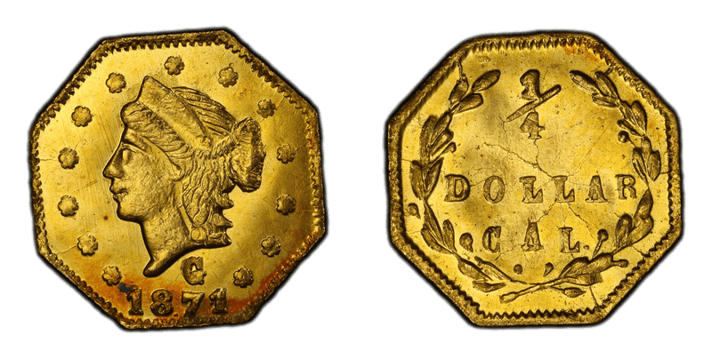 1871 Gold Quarter - BG-764