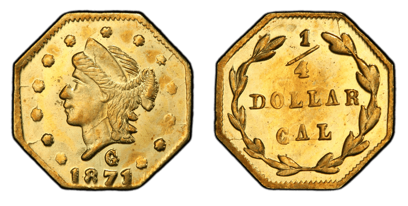 1871 Gold Quarter - BG-765