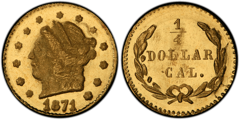 1871 Gold Quarter - BG-813