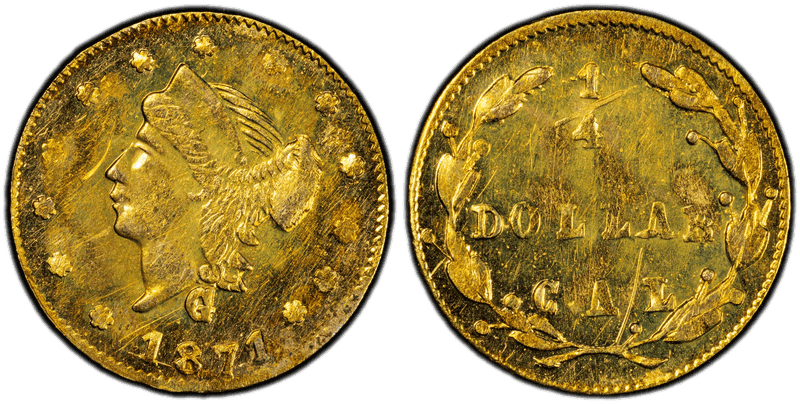 1871 Gold Quarter - BG-837