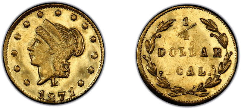 1871 Gold Quarter - BG-841