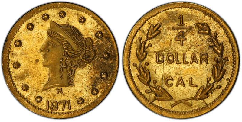 1871 Gold Quarter - BG-856A
