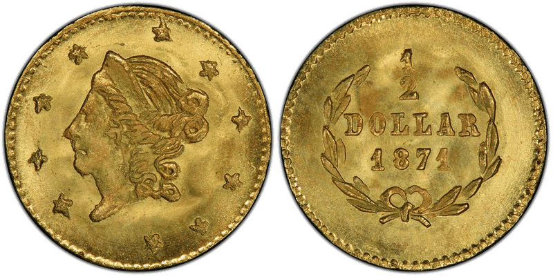 1871 Gold Half Dollar - BG-1011