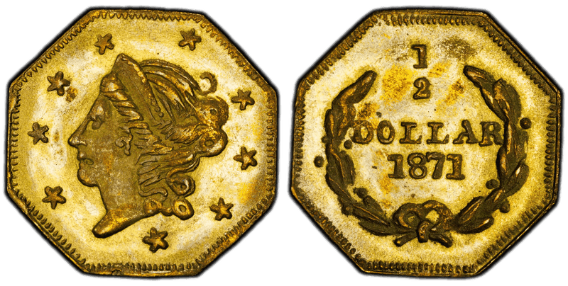 1871 Gold Half Dollar - BG-911