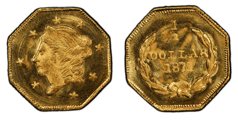 1871 Gold Half Dollar - BG-912