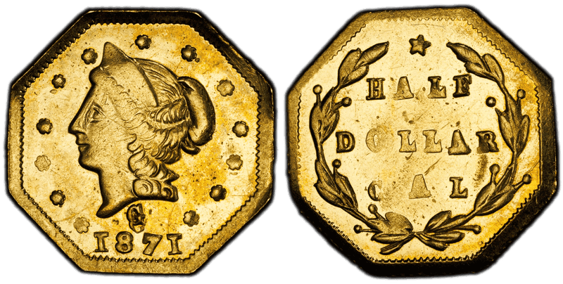1871 Gold Half Dollar - BG-924