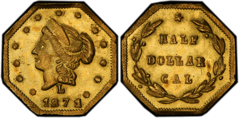 1871 Gold Half Dollar - BG-927