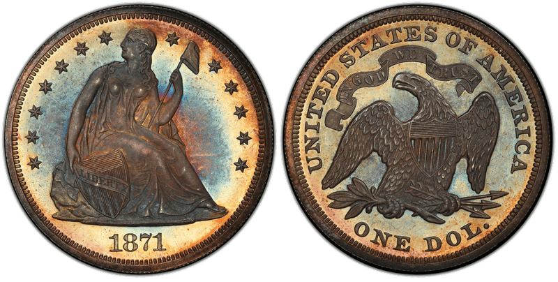 1871 Seated Liberty Dollar