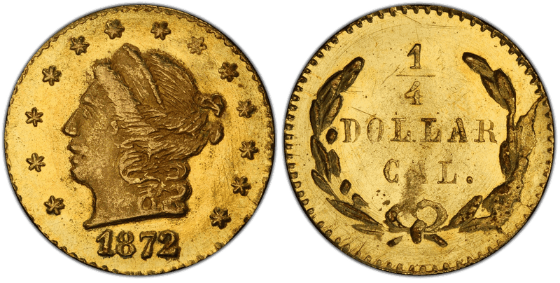 1872 Gold Quarter - BG-814