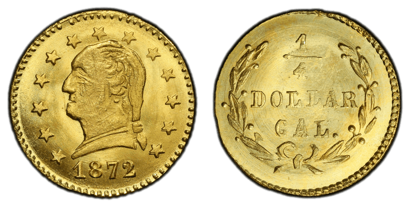 1872 Gold Quarter - BG-818, Washington