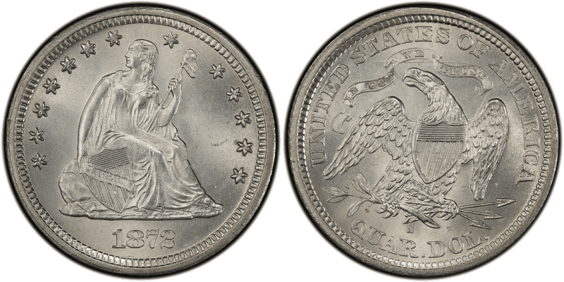 1872 (S) Seated Liberty Quarter