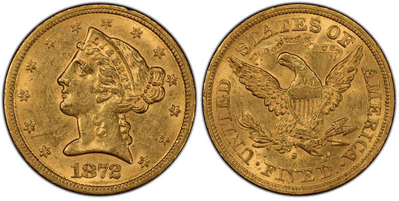 1872 (S) Liberty Head Half Eagle