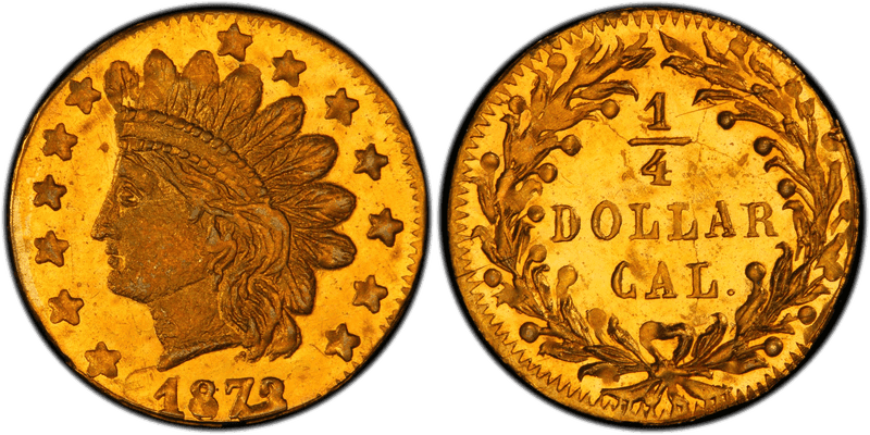 1872/1 Gold Quarter - BG-870