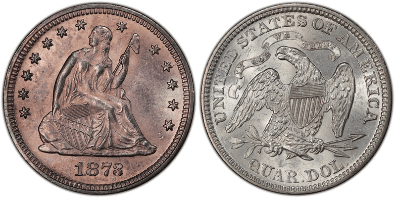 1873 Seated Liberty Quarter - Closed 3