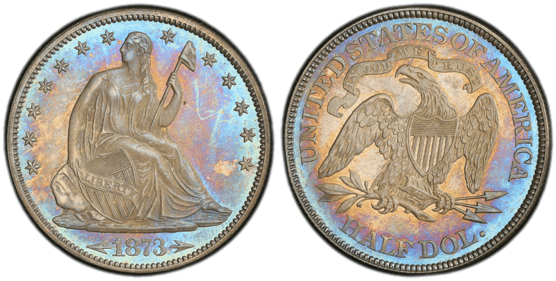 1873 Proof Seated Liberty Half Dollar - Arrows