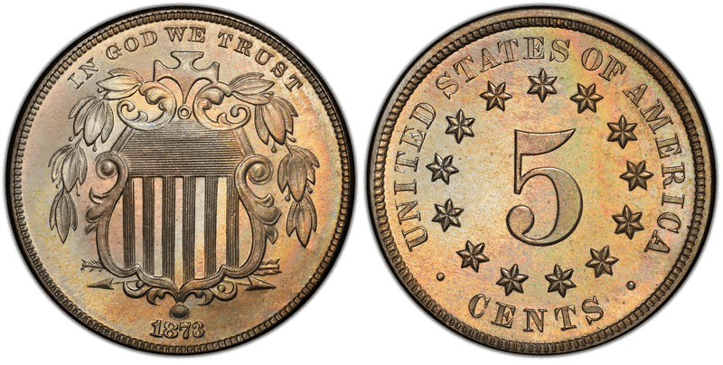 1873 Proof Shield Nickel - Closed 3