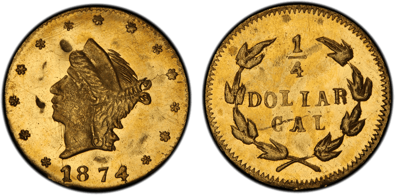 1874 Gold Quarter - BG-845
