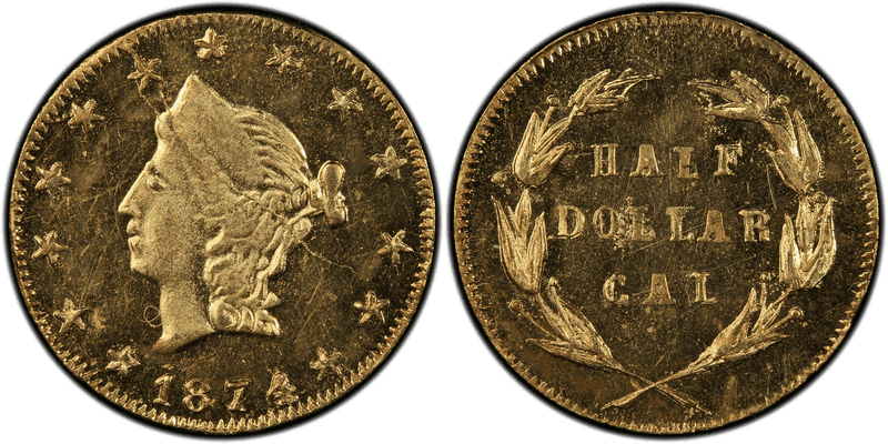1874 Gold Half Dollar - BG-1033