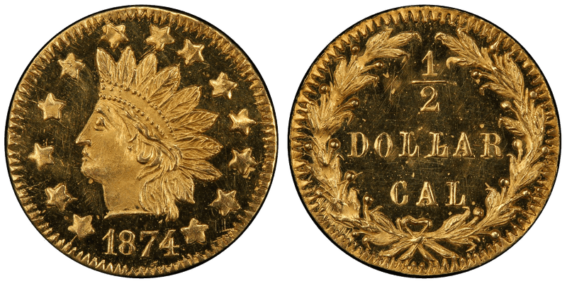 1874 Gold Half Dollar - BG-1053