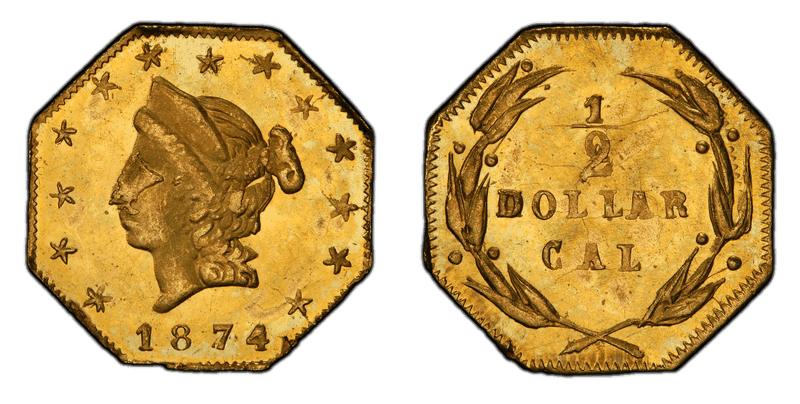 1874 Gold Half Dollar - BG-930