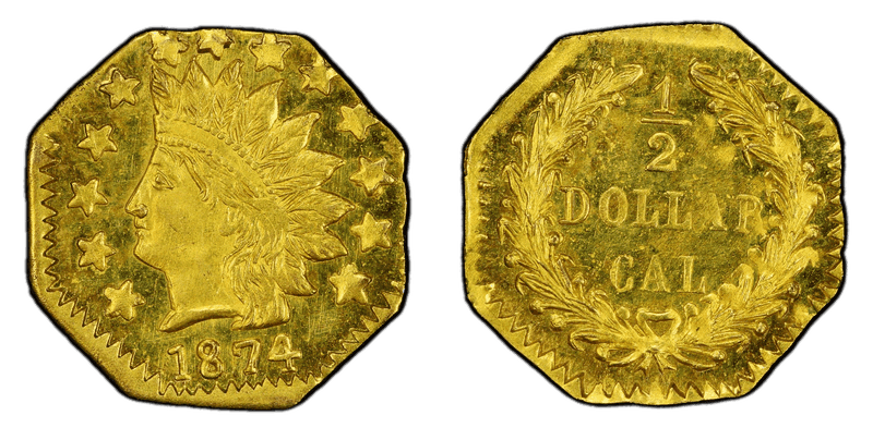 1874 Gold Half Dollar - BG-958