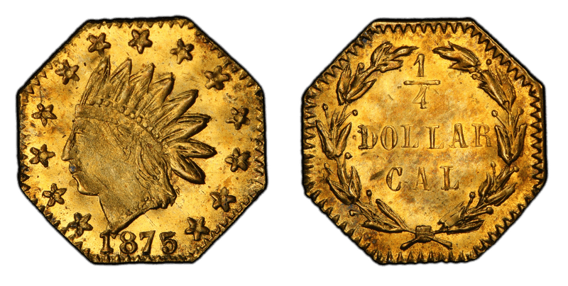 1875 Gold Quarter - BG-783