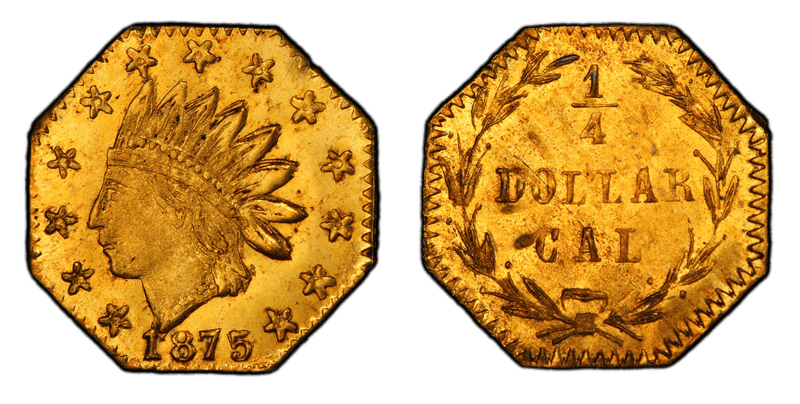 1875 Gold Quarter - BG-784