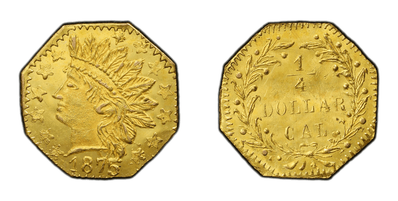 1875 Gold Quarter - BG-796