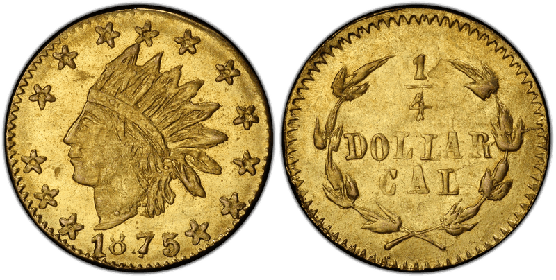 1875 Gold Quarter - BG-847