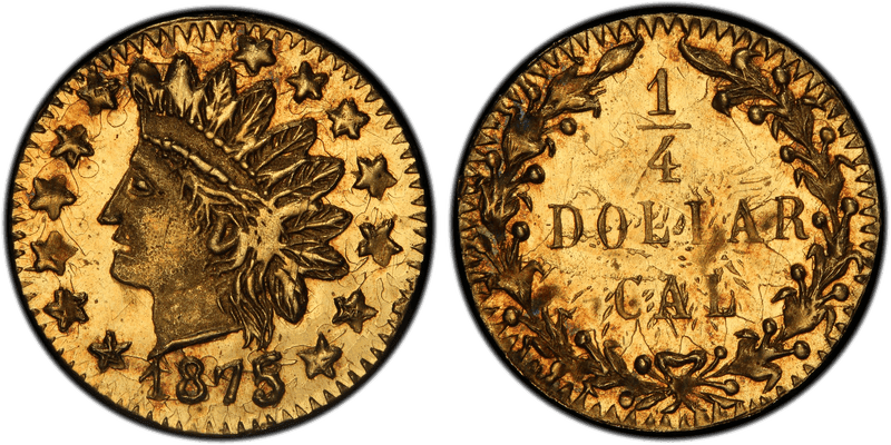 1875 Gold Quarter - BG-877
