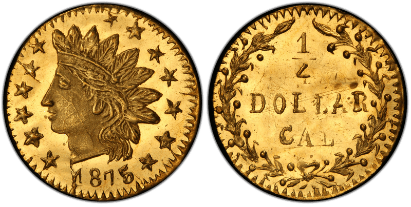 1875 Gold Quarter - BG-878
