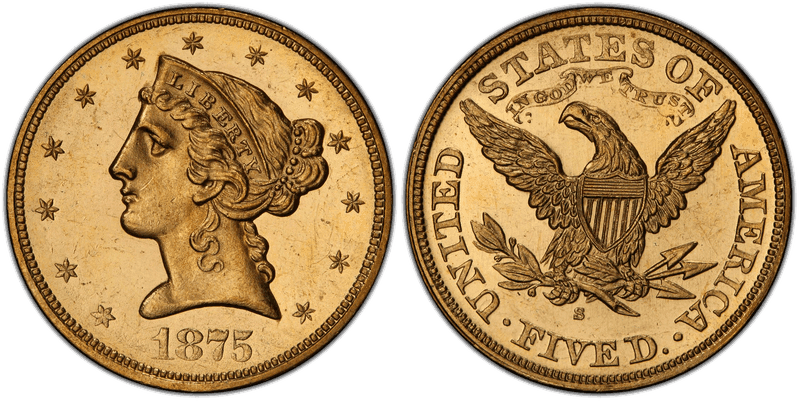 1875 (S) Liberty Head Half Eagle