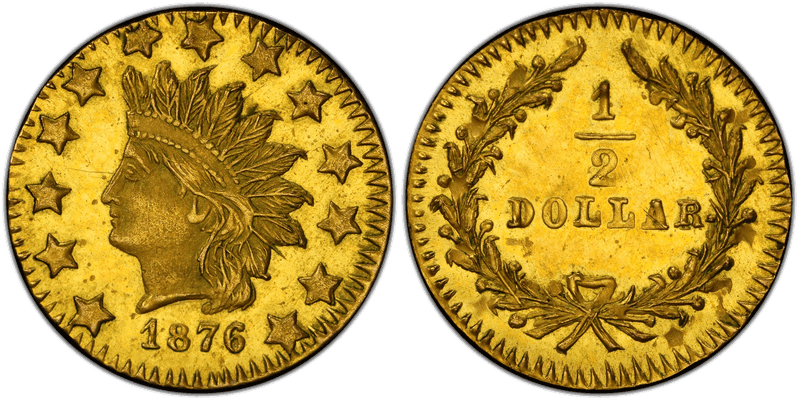 1876 Gold Half Dollar - BG-1065