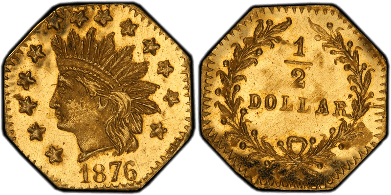 1876 Gold Half Dollar - BG-953