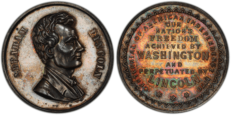 1876 So-Called Dollar HK-73, Abraham Lincoln