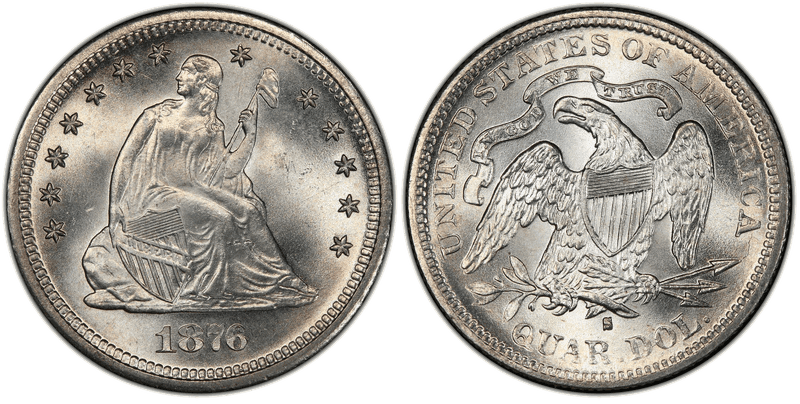 1876 (S) Seated Liberty Quarter