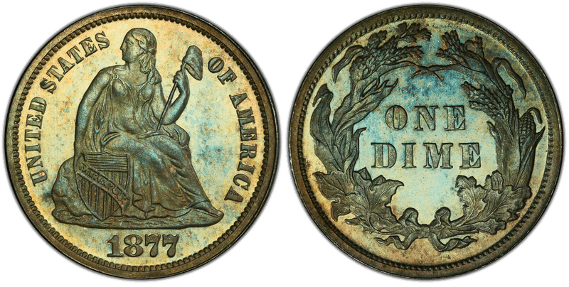 1877 Proof Seated Liberty Dime