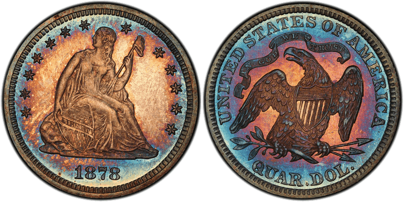 1878 Proof Seated Liberty Quarter