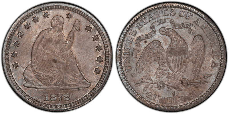 1878 (S) Seated Liberty Quarter