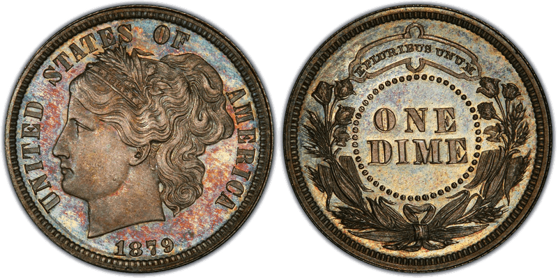 1879 Proof Dime Pattern - J-1584