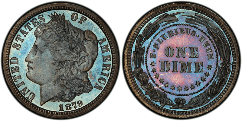 1879 Proof Dime Pattern - J-1586