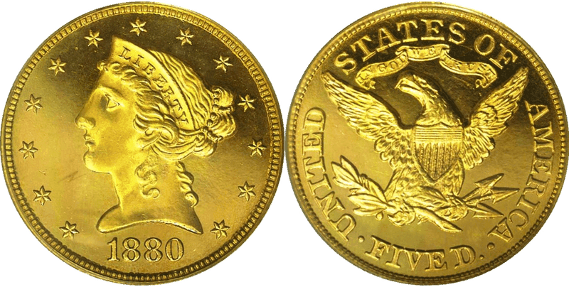 1880 Proof Liberty Head Half Eagle
